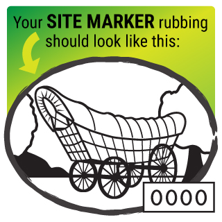 black and white illustration of a Conestoga covered wagon